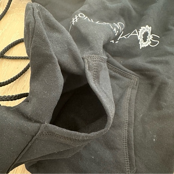 Palms Kaos Nightclub Black Drawstring Sweatshirt Bag Travel Backpack Las Vegas - Picture 4 of 6